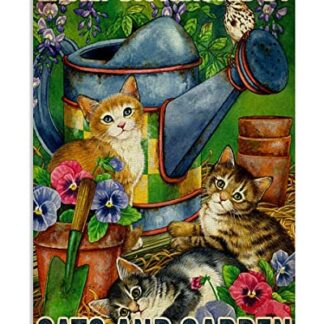 Cats Wall Art Easily Distracted by Cats and Garden Retro Metal Tin Sign Vintage Sign 8x12 Inch