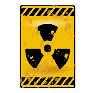 Radioactive Nuclear Hazard Warning Funny Tin Sign 8x12 Inch