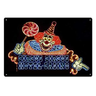 Vintage Circus Circus Tin Sign Metal Sign Metal Decor Wall Sign 8x12 Inch
