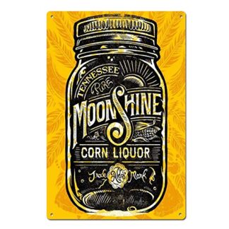 Vintage Tennesee Moonshine Liquor Tin Sign 8x12 Inch
